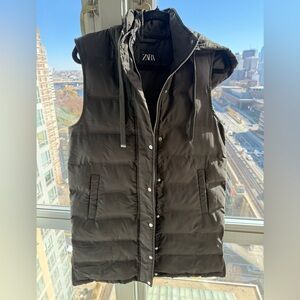 Zara hooded puffer vest